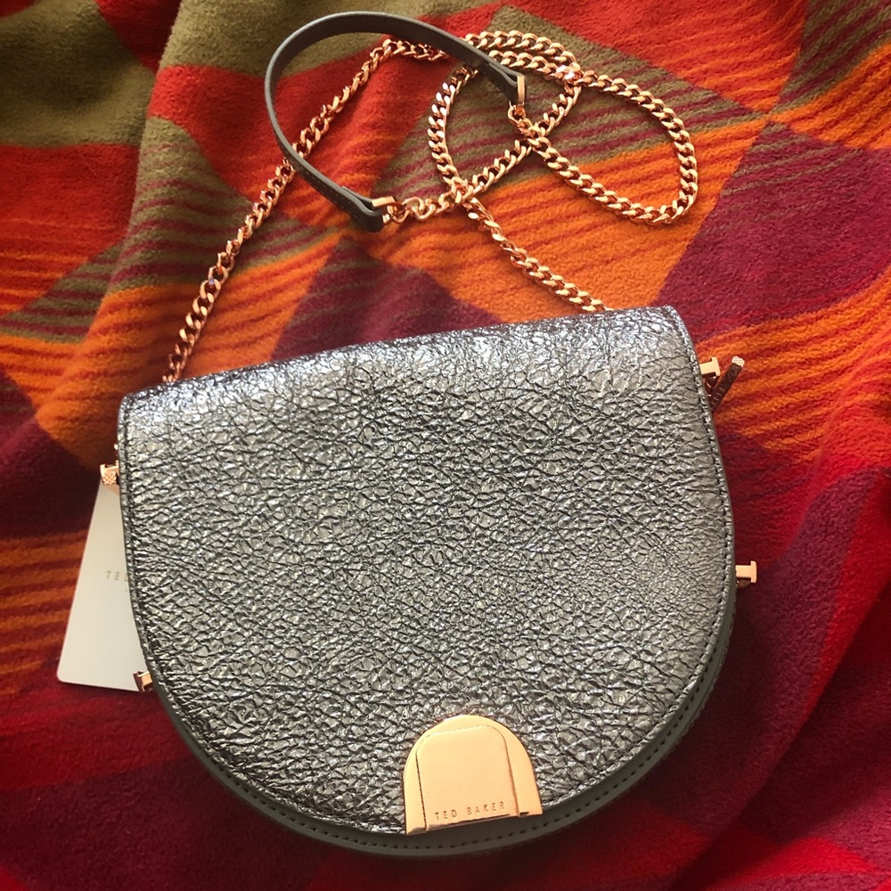 Ted Baker London Half Moon Crossbody Metallic Bag